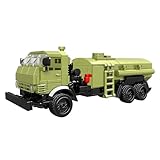 Kamaz Tankwagen 4310, Russisches Militär Modell 1:25, Klemmbausteine mit 428 Teilen, Russland Sowjetisch LKW Bausteine Modellbau Modellbus Soldaten Panzer, Geschenk für Erwachsene und Kinder