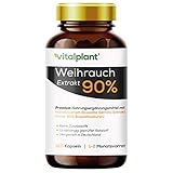 Vitalplant® Weihrauchkapseln hochdosiert im Braunglas - 600mg indisches Boswellia Serrata mit 90% Boswelliasäure in jeder Weihrauch Kapsel - 120st. Ohne Zusatzstoffe & rückstandskontrolliert