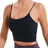 Lemedy Sport-BH, für Damen, gepolstert, Fitness, Workout, Laufshirt, Yoga, Tanktop - Schwarz - Medium