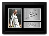 HWC Trading Cristiano Ronaldo A4 Gerahmte Signiert Gedruckt Autogramme Bild Druck-Fotoanzeige Geschenk Für Real Madrid Fußball Fans