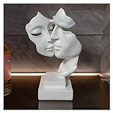 Skulptur weiß, Modern Abstract Kunst Skulpturen Deko, for Dekoration Wohnzimmer, Bar, Schlafzimmer, Couple Statue Gift, Harz