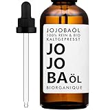 Jojobaöl BIO | 100% rein, natürlich und kaltgepresst | Pflege für Gesicht, Nägel, Haut, Haare & Bart | 50 ml | Vegan & Cruelty Free | BIO Jojoba Oil | Glasflasche + Pipette