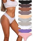 FINETOO 10er Pack Tanga Damen String Baumwoll Tangas Sportbund Thongs Soft Unterhosen Frauen Unterwäsche Cotton Underwear Mehrpack S-XL