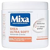 Mixa Shea nährende Creme, für Gesicht, Körper & Hände mit 20% pflanzlichem Glycerin & Sheabutter für sehr trockene Haut, für die ganze Familie, pflegend & feuchtigkeitsspendend Shea Ultra Soft, 400ml