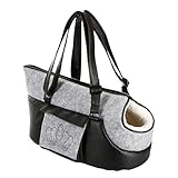 Kerbl Pet Pet Tragetasche Chiara für kleine bis mittelgroße Hunde und Katzen, Transporttasche mit integrierter Kurzleine, Verstellbarer Tragegurt, 40x20x21 cm