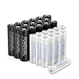 POWEROWL Akkus -16X AA Akku 2800mAh + 16X AAA Akku 1000mAh 32 Stück 1,2v NI-MH Wiederaufladbare AA AAA Batterien