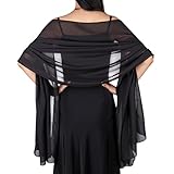 Ladiery Sheer Chiffon Tücher und Wraps für Abendkleider, Damen leichter weicher Schal für Hochzeit Braut Schultertuch