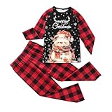 Generisch Christmas Pyjama Sweater Weihnachts Pyjama Damen Familie Schlafanzug Familien Pyjama Set Weihnachten für Damen Herren Weihnachts Kinder Baby Winter Flauschig Schlafanzug Warm Kawaii