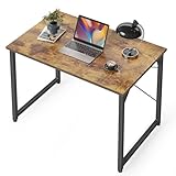 CubiCubi Schreibtisch Kleiner Tisch Computertisch, 80 x 40 x 75 cm Home Office Schreibtisch, Moderner Schlichter Stil PC-Schreibtisch für Zuhause, Büro, Studium, Schreiben, Vintage, Braun