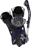 Cressi Tino Adventure Set Snorkeling Sets, Klar/Navy, L/XL