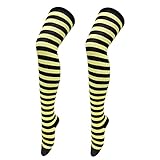 Weihnachten Hohe Lange Strümpfe Überkniestrümpfe Weihnachten Cosplay Party Kostüme Socken Kniehohe Lange Gestreifte Strumpfsocken 1 Paar Karo Strümpfe Strümpfe Schwarz Kinder