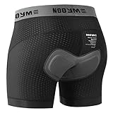 NOOYME Fahrradhose Herren Radunterhose Herren Schnelltrockende Radlerhose Herren mit Sitzpolster 4D Atmungsaktive Fahrradunterhose Herren Gepolstert Elastische Radhose Herren Schwarz XL