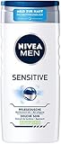 NIVEA MEN Sensitive Pflegedusche (250 ml), mildes Duschgel mit pflegender Bambusmilch, pH-hautfreundliche Dusche für Körper, Gesicht und Haar