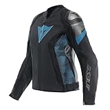 Dainese Motorradjacke Avro 5 Women Leather Jacket sportliche Lederjacke, BLACK/TEAL/ANTHRACITE, 48