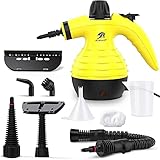 MLMLANT Handgerät Dampfreiniger 350ML Wassertank mit Handdampfreiniger Druck mit 9-teiliges Zubehör für, Teppiche,Vorhänge,Autositze,Küche,olstermöbel Kleines,Sofa, Steam Cleaner,Dampfente