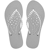 Kelway Zehentrenner Damen Bequem Flip Flops Sommer Plateau Pantoffeln Rutschfest Badelatschen, Grau 39/40