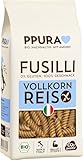 PPURA Bio Fusilli aus Vollkornreis - Glutenfrei | 400g Pasta | 100% Natürlich, Ohne Farb- & Konservierungsstoffe | Italienische Spiral-Nudeln | Bronzeverfahren | Zero Foodwaste