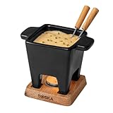 Boska - Käsefondue set klein 2 personen - Nero Tapas Fondue Klein Teelichter - 300 ml Inhalt für 175 gr Geschmolzenen Käse [ink. Fonduegabeln] [Mikrowellen-und Spülmaschinenfest]