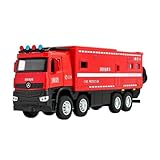 wenjiang for 1:24 Großes Kinderspielzeugauto Feuerwehrauto Krankenwagen Modell Ornamente Wohnwagen Jungen Legierung Simulation Sound Und Licht Zurück for Auto(Red)