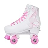 MADIVO Swirl Damen Klassische Retro Rollschuhe | Verstellbare Größe | ABEC7 Kugellager | Weiß Rosa Mädchen Classic Roller Skates Inliner Inlineskates | Gr. 31-34, 35-38, 39-42 (L (39-42))