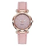 Armbanduhr Herren Uhr Dial Uhr Uhrenarmbanduhr Quarz Edelstahl Luxusuhr Digitaluhr Damen Wasserdicht Digital (Pink, One Size)