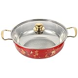 Operitacx Edelstahl Topf Suppentopf Kochtopf Stockpot Eintopf Schmortopf Hot Pot Topf Mehrzwecktopf mit Glas Deckel Doppelgriff für Suppen Nudeln Induktion Geeignet 28CM