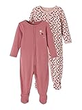 NAME IT Baby Baby-Mädchen NBFNIGHTSUIT 2P W/F Deco Rose NOOS Kleinkind-Schlafanzüge, 50