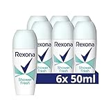 Rexona Deo Roll-On Shower Fresh Anti Transpirant mit 48 Stunden Schutz gegen Körpergeruch und Achselnässe 6x 50 ml