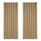 ACWERT Balkon Khaki Arbeitsvorhang 100 x 135 cm Stoff Fenster 2 STÜCKE Schlafzimmer Vorhang Heimtextilien Flächenvorhang Kurz Und Set (Khaki #3, One Size)