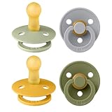 BIBS Colour Schnuller 4er-Pack, BPA-frei, Kirschform Nippel. Naturkautschuk/Latex, Hergestellt in Dänemark. 6-18 Monate (4er Pack), Green Garden Lush