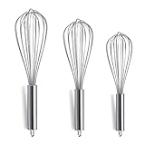 Berglander 3er Pack Edelstahl Schneebesen 8 ', 10', 12 ', Wire Whisk Set Küchen Schneebesen (3er-Pack)