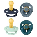 BIBS Colour Schnuller 4er-Pack, BPA-frei, Kirschform Nippel. Naturkautschuk/Latex, Hergestellt in Dänemark. 6-18 Monate (4er Pack), Baby Boy Colours