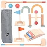 umu® Minigolf Set aus Holz für Kinder – 6 Hindernisse, Indoor und Outdoor Spielzeug Golfset mit Bällen und Golfschlägern – Kreatives Lernspielzeug für Jungen und Mädchen ab 3 4 5 6 Jahren