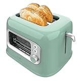 Cecotec Vertikaler Toaster RetroVision Green, 700W Leistung, 2 Extra-breite Schlitze, Einzigartiges Anzeige-Design, Bräunungssteuerung, Retro-Design, Staubabdeckung