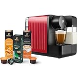 Tchibo Cafissimo „milk“ Kaffeemaschine Kapselmaschine inkl. 30 Kapseln für Caffè Crema, Espresso, Kaffee und Milchspezialitäten, Kapselmaschine mit Milchaufschäumer, Rot