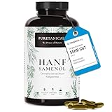 Hanfsamenöl (Cannabis Sativa) Hanföl Kaltgepresst - 180 hochdosierte Kapseln - 1000mg Hanf Öl Omega 3-6-9 | 100% Natürlich & Stark, Hemp Seed Oil, in Deutschland hergestellt & laborgeprüft