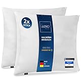 LILENO HOME Microfaser Kissen 80x80 cm Deluxe (1200g Füllung) [2er Set] bis 95 Grad waschbar mit Reißverschluss - Kopfkissen 80x80 cm als Kissen-Füllung für Bett - Deko-Sofa-Kissen