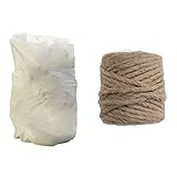 Windhager Winter-Vlieshaube Protect XXL, Kälteschutz, Frostschutz, Gartenvlies, 50g, 1,5 x 2,5 m, weiß, 07073 & Jute-Schnur Jutegarn Bindegarn Bindeschnur, Natur, 4 mm x 50 m, 06158, beige