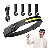 Pokronc Head Torch | Headlamp | Running Head Torch | LED Head Torch | Head Torch Rechargeable | Bright & Full Vision Head Torch With Motion Sensor | Long Lasting Use Smart Head Torch For Camping