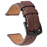 Fullmosa Leder Uhrenarmband mit Edelstahl Metall Schließe, Vintage-Ersatzarmband, Uhrenarmband 22mm 20mm 18mm, Armband Zubehör für Herren Damen Kompatibel mit Huawei Samsung Amazfit Smartwatch