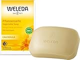 WELEDA Bio Calendula Pflanzenseife, vegane Naturkosmetik Handseife mit ätherischen Ölen reinigt und pflegt die Haut besonders sanft, erzeugt einen cremigen Schaum (1 x 100 g)