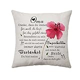 Aconesong Oma Geschenke Kissenbezug Geschenke für Oma Großmama Oma Geschenke zu Damen Geburtstag Muttertag besondere Geschenke für Großmutter von Enkelin Enkel (Oma)