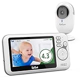 TakTark Babyphone mit Kamera, 4.3'' Babyphone Video Baby Monitor, Babyfon mit Kamera und Audio mit VOX, Gegensprechfunktion, Nachtsicht, Digitalzoom, Temperaturüberwachung und Keine störenden Lichter