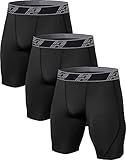 HOPLYNN 3er Pack Herren Kompressionsshorts, Schnelltrocknendes Kompressionshose Laufhose Männer Fußball Radlerhose 3 Schwarz L