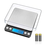 GRIFEMA Küchenwaage Digitale Profi (Hochpräzise 0.01g-500g)- Feinwaage mit LCD Display und 2 Batterien, Briefwaage Abstellautomatik und Tara, Kitchen Scale Klein mit 6 Maßeinheit