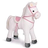 Pink Papaya Stehpferd zum draufsitzen | 60cm Spielpferd zum Reiten Luna | Pferd zum Reiten für Kinder mit Sound | Sattel Pferd