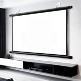 COKYIS Heimkino Beamer Leinwand Manuell Projektor Leinwand Ausziehbare Motorleinwand Tragbare Rolloleinwand Format 4:3, 16:9, 30 40 50 60 72 Zoll(40inch 16:9)