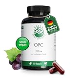 OPC Traubenkernextrakt hochdosiert - 1250mg Traubenkernextrakt und 1000mg OPC je Tagesdosis - Vegan - ohne Zusatzstoffe - Deutsche Produktion