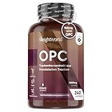 OPC Traubenkernextrakt - 240 Stücke - 1000mg Extrakt je Kapsel - 8 Monate Vorrat - 95% reines OPC - Oligomeric Proanthocyanidins - Aus französischen Weintrauben - WeightWorld