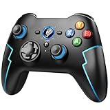 EasySMX Wireless PC Controller Game Controller PC Kabellos Bluetooth Gamepad mit Hall-Trigger&Dual Vibration&Turbo Funktion, kompatibel mitPC/PS3/Switch/Android TV/TV-Box/Handy/Tablet/Laptop – Blau